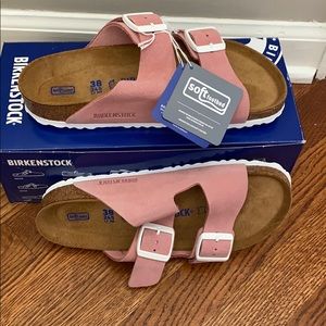 NWT Birkenstock Arizona Sandal Rose Suede 38M